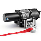 2041 kg Electric Winch, 12V DC ATV/UTV Winch with Φ6 mm x 12 m Steel Wire Rope, Wireless & Wired Remote Control, IP54 Waterproof, Roller Fairlead Mount Plate for Towing ATV UTV Off-Road