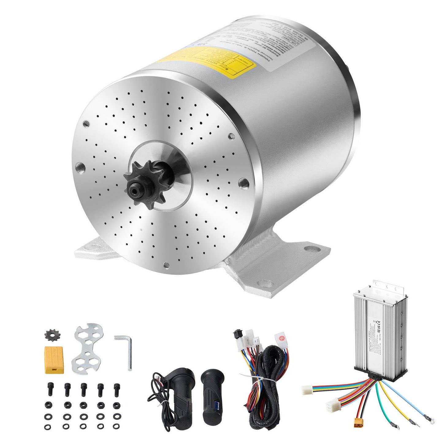 1800W Electric Brushless DC Motor Kit - 48V 4500rpm Motor with Upgraded Speed Controller, Throttle Grip Kit for Go Karts E-Bike Motorcycle Scooter