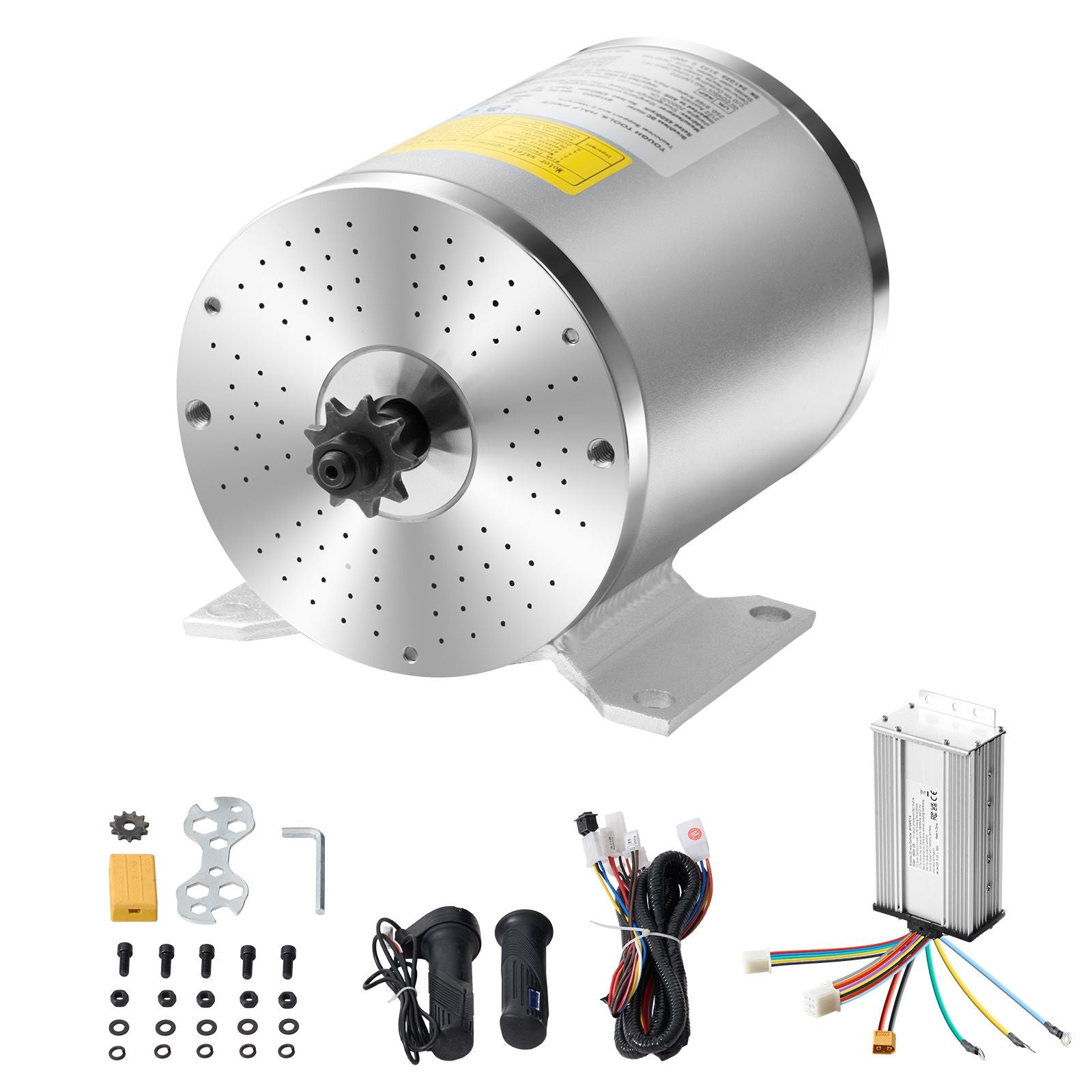 1800W Electric Brushless DC Motor Kit - 48V 4500rpm Motor with Upgraded Speed Controller, Throttle Grip Kit for Go Karts E-Bike Motorcycle Scooter