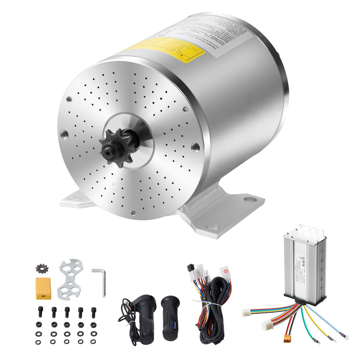 1800W Electric Brushless DC Motor Kit - 48V 4500rpm Motor with Upgraded Speed Controller, Throttle Grip Kit for Go Karts E-Bike Motorcycle Scooter