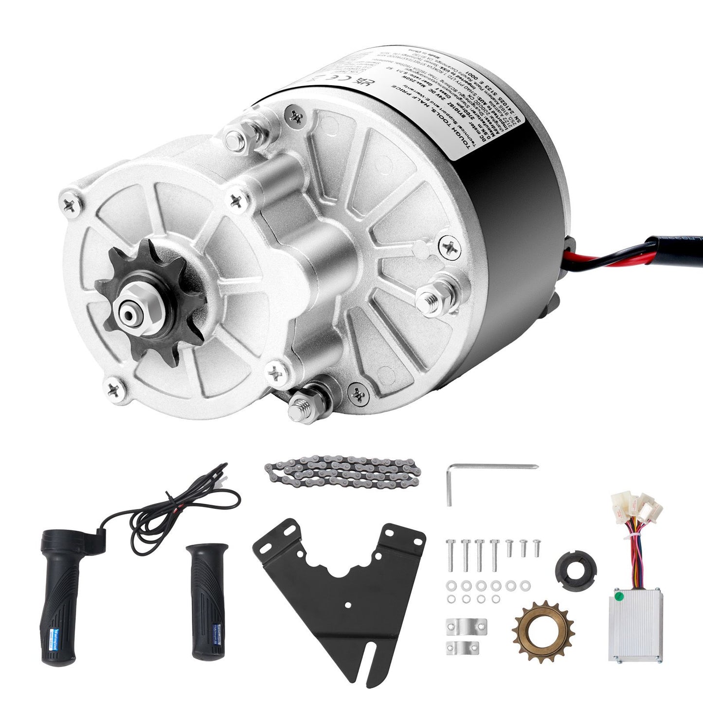 250W Electric Powerful DC Motor Kit - 24V 2700rpm Brushed Motor with Upgraded Speed Controller, Throttle Grip Kit for Go Karts E-Bike Motorcycle Scooter