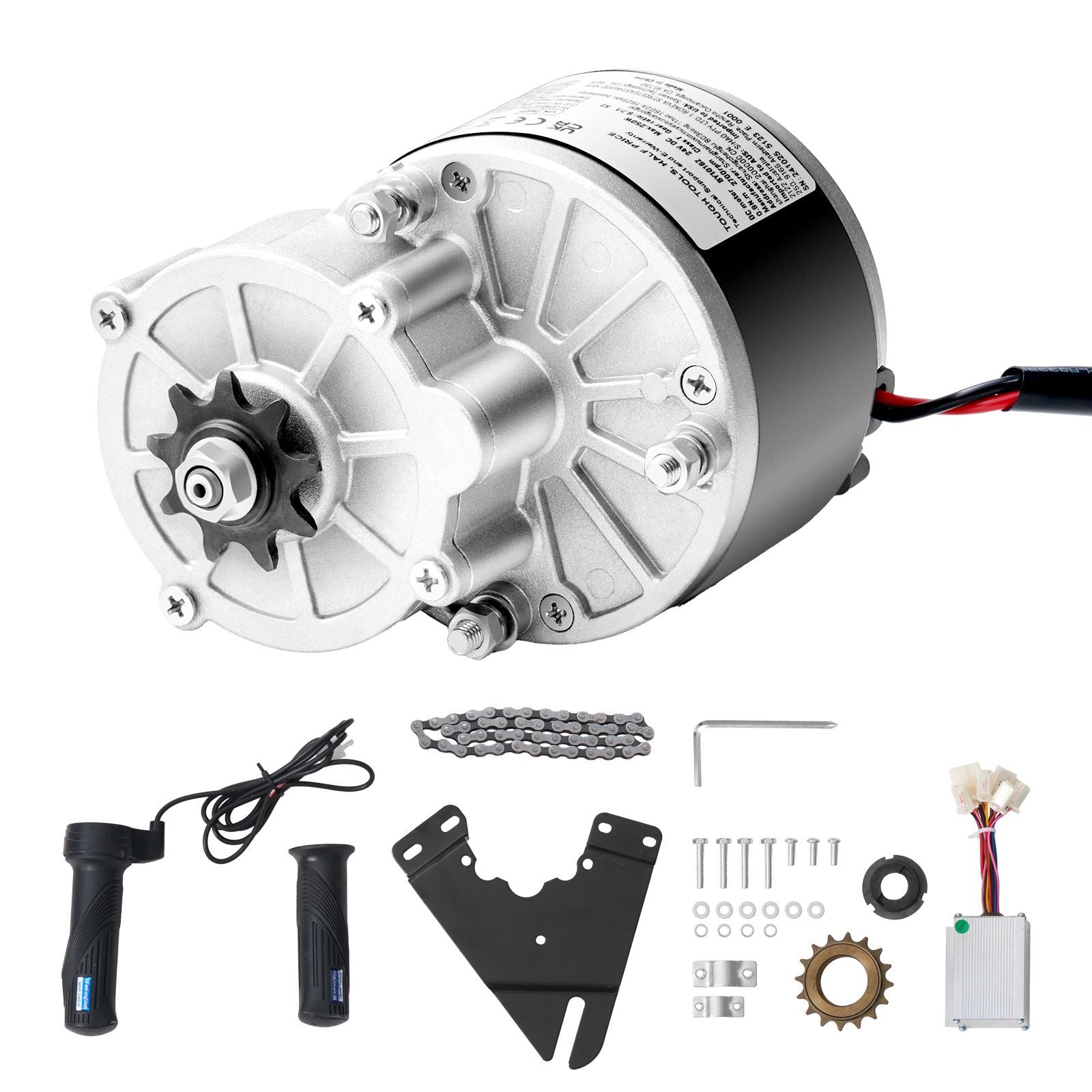250W Electric Powerful DC Motor Kit - 24V 2700rpm Brushed Motor with Upgraded Speed Controller, Throttle Grip Kit for Go Karts E-Bike Motorcycle Scooter
