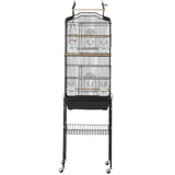 Large Bird Cage, 62 in, Open Top Parakeet Cage with Rolling Stand,  Steel Bird Flight Cage with Removable Tray, Budgie Birdcage with 4 Perches, Parrot Cage for Lovebirds Cockatiels Pet Toy