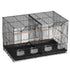 Bird Cage, 18 in, Small Parakeet Cage with Divider, Sturdy Metal Bird Flight Cage, Travel Birdcage with 5 Perches & 4 Feeding Cups, Parrot Cage for Canaries Lovebirds Cockatiels Budgie, Black