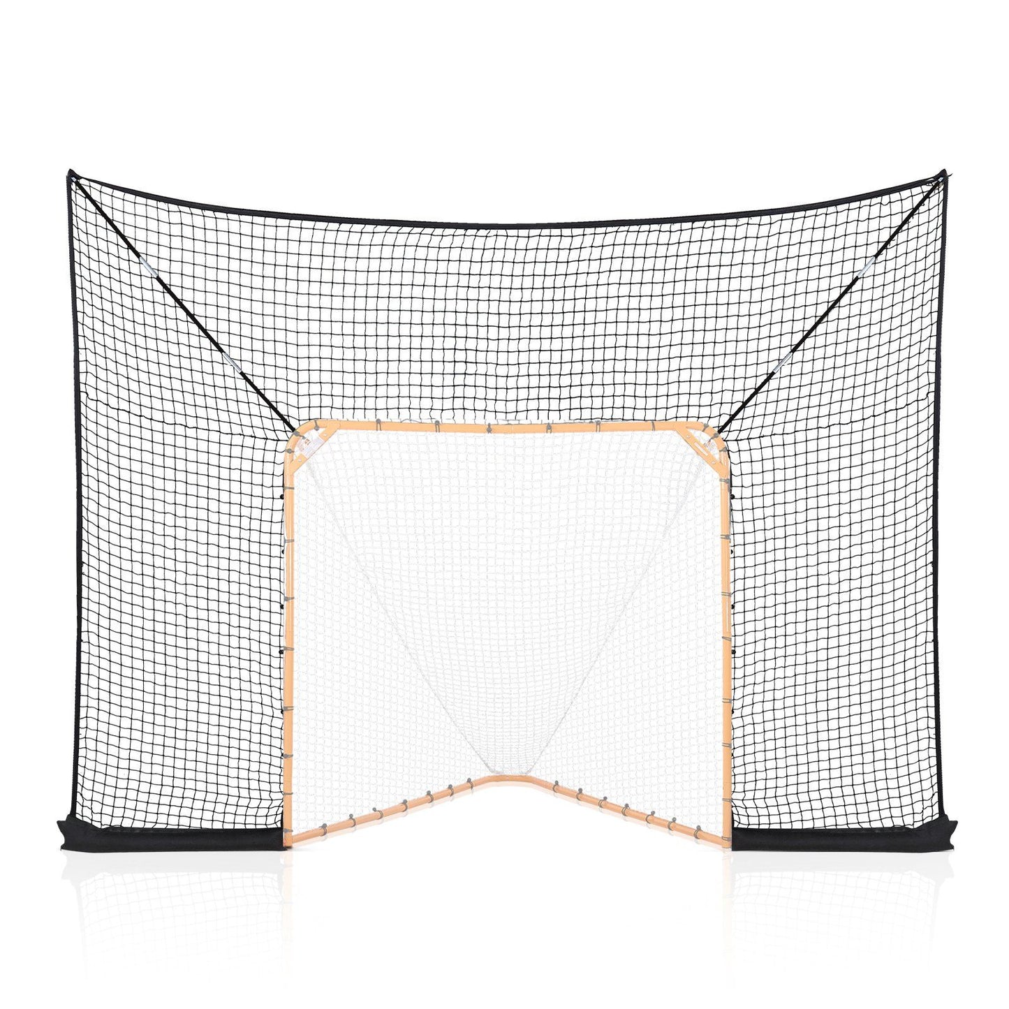 Hockey and Lacrosse Goal Backstop, 12x9 ft Lacrosse Net with Extended Coverage, Quick Easy Setup Complete Accessories Training Net, Backyard Lacrosse Equipment, for Youth Adult (NET ONLY)