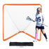 Lacrosse Goal, 1.2 mx 1.2 m Small Kids Lacrosse Net, Folding Portable Lacrosse Goal with Carry Bag, Iron Frame Backyard Training Equipment, Quick & Easy Setup, Perfect for Youth Training, Orange