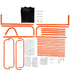 3-IN-1 Lacrosse Goal with Backstop and Target,3.7mx2.7m Lacrosse Net, Steel Frame Backyard Lacrosse Rebounder Equipment, Quick & Easy Setup Training Net, Perfect for Youth Adult Training, Orange