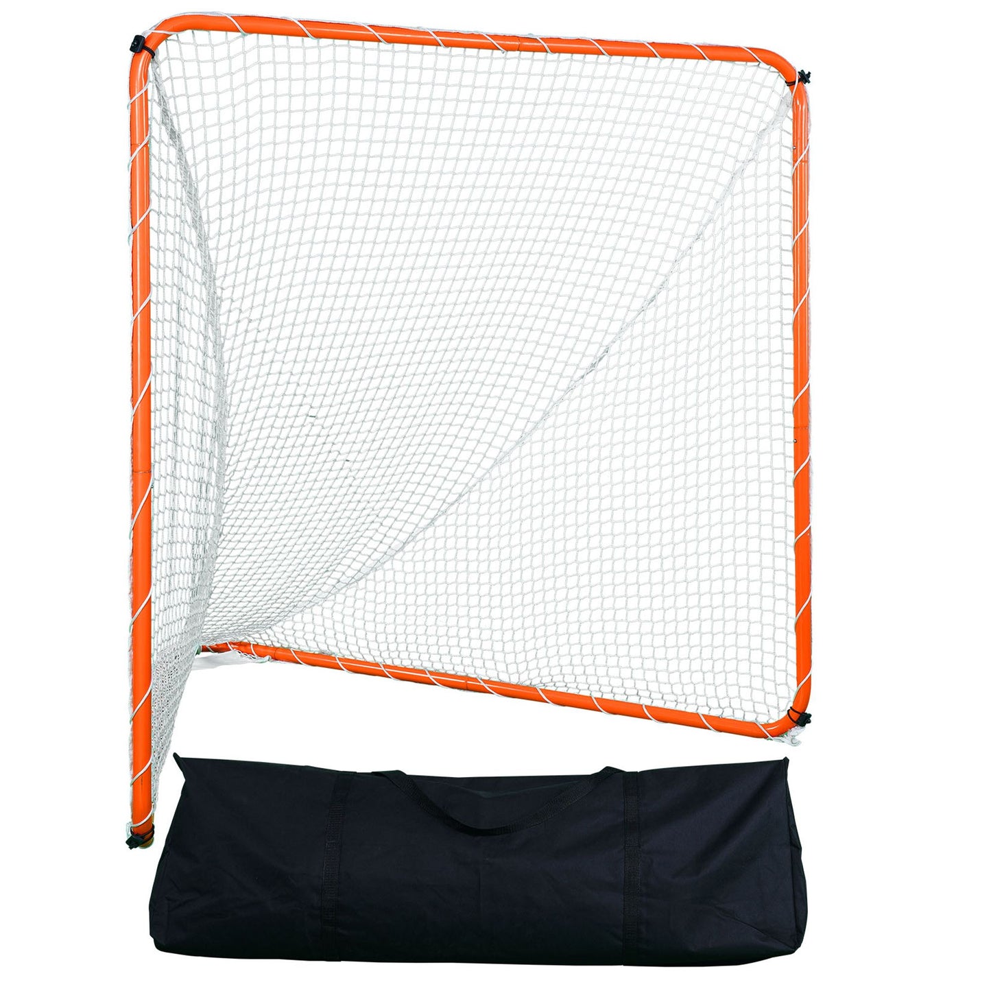 Lacrosse Goal, 6' x 6' Lacrosse Net, Steel Frame Backyard Lacrosse Training Equipment, Portable Lacrosse Goal with Carry Bag, Quick & Easy Setup, Perfect for Youth Adult Training, Orange