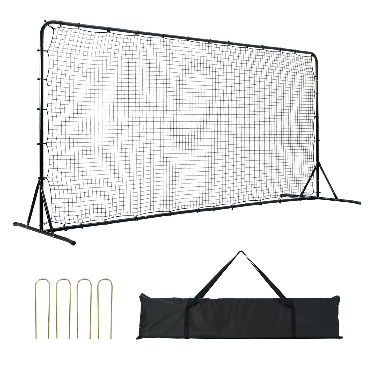 Soccer Rebounder Net, 12x6FT Iron Soccer Training Equipment, Sports Football Training Gift with Portable Bag, Volleyball Rebounder Wall Perfect for Backyard Practicing, Solo Training, Passing