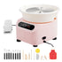 Pottery Wheel, 11 inch Pottery Forming Machine, 350W Electric Wheel for Pottery with Foot Pedal and LCD Touch Screen, Direct Drive Ceramic Wheel with Shaping Tools for DIY Art Craft, Pink