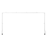 Over The Table Rod Stand with Clamps, 13"-42'' Tall & 28"-98" Length Adjustable, Metal Table Arch Stand, Tabletop Balloon Arch Frame for Wedding Birthday Party Christmas Decorations, White
