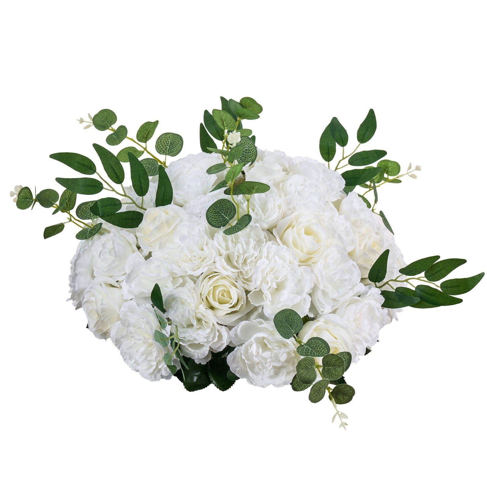 Flower Balls Arrangement Bouquet 10 PCS, 450 mm Diameter Artificial Flower Balls Wedding White Roses Centerpieces, Faux Flowers Arrangements for Wedding Centerpiece Home Table Decorations