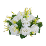 Flower Balls Arrangement Bouquet 10 PCS, 240 mm Diameter Artificial Flower Balls Wedding Rose Centerpieces, Faux Flowers Arrangements for Wedding Centerpiece Home Table Decorations, White