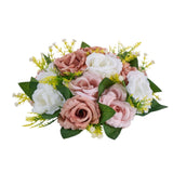 Flower Ball Arrangement Bouquet 10PCS, 240 mm Diameter Artificial Flower Balls Wedding Table Centerpieces, Faux Rose Arrangements for Wedding Centerpiece Home Decoration, Pink and White Roses