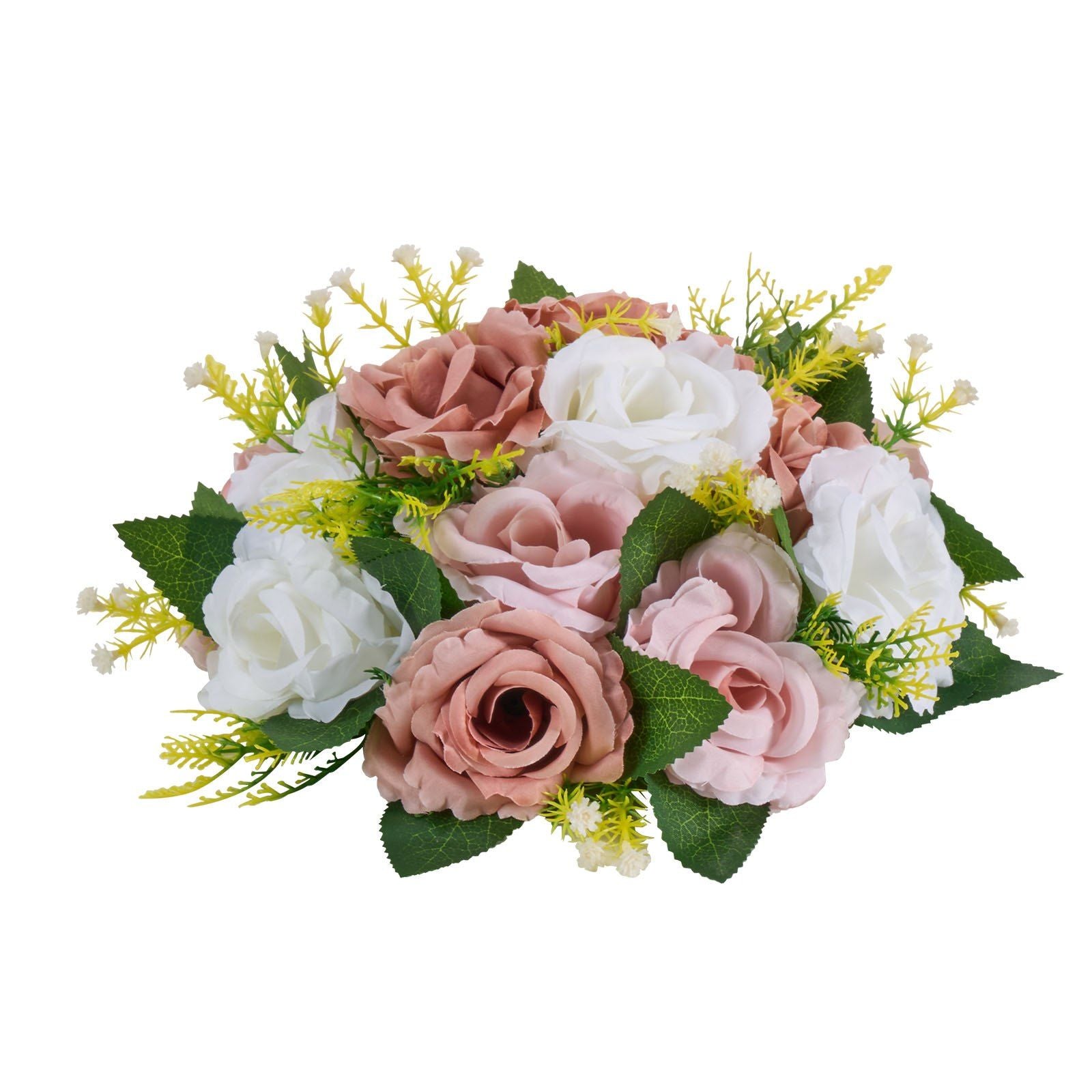 Flower Ball Arrangement Bouquet 10PCS, 240 mm Diameter Artificial Flower Balls Wedding Table Centerpieces, Faux Rose Arrangements for Wedding Centerpiece Home Decoration, Pink and White Roses