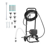 Stand Airless Paint Sprayer, 650W, 3000PSI High Pressure Airless Sprayer with Cart, Cleaning Brush, Hose, Extension Rod, Nozzles, Electric Spray Paint Machine for House Exterior and Interior