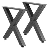 Table Legs, 750 x 760 mm (HxW) W Steel Furniture Legs, Modular Design, Easy Assembly, 1000 kg Max Load Heavy Duty, for Home Office Desk, Coffee Dinner Bar Tables, Workbench,2 PCS, X Frame, Black
