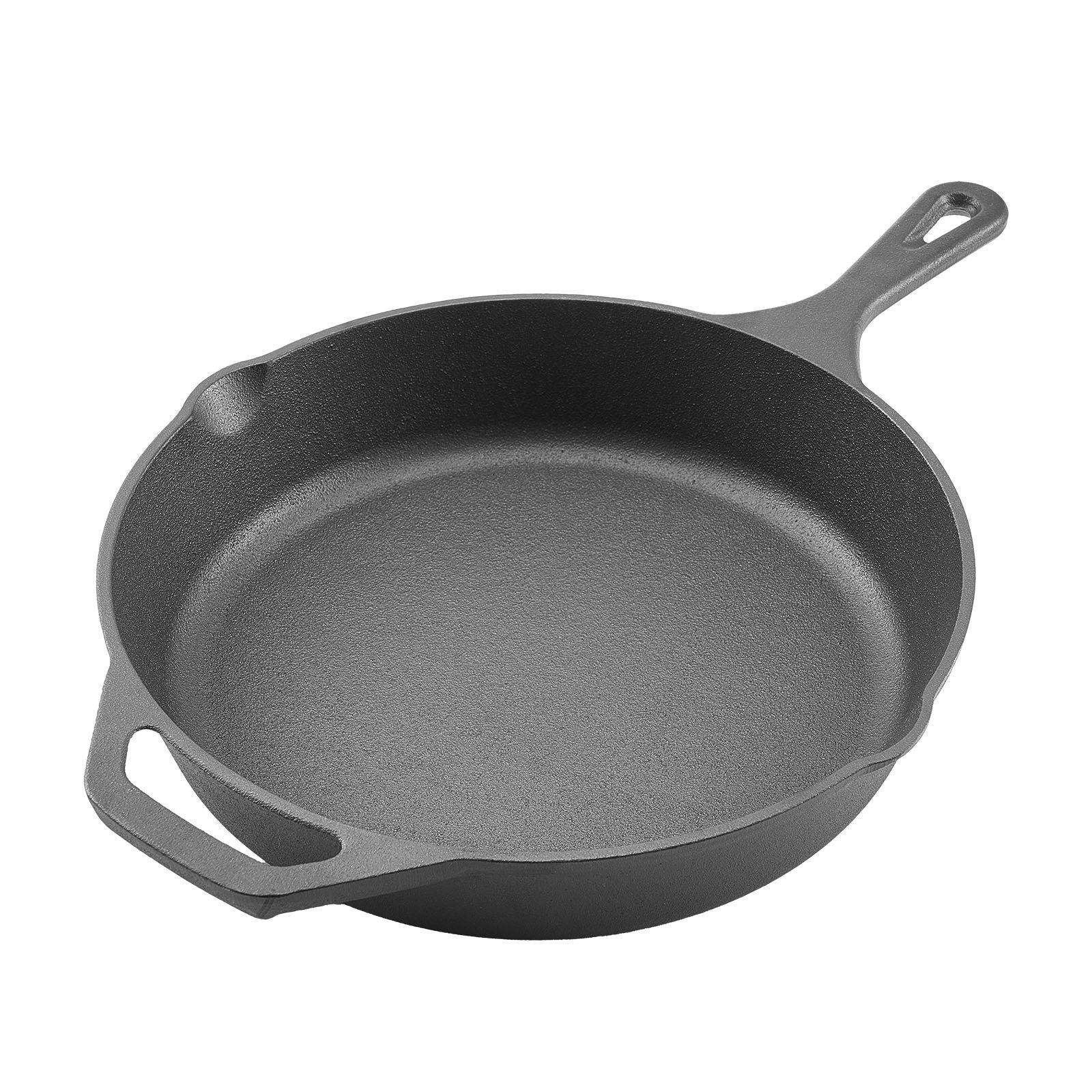 Cast Iron Skillet, 4 Pcs Frying Pan Set (155, 205, 260, 305 mm), Skillets with Heat-Resistant Silicone Handle, Pre-Seasoned Chef's Pan, Kitchen Cookware, Oven, Gas, Electrical, Induction, Black