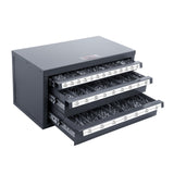 Drill Bit Dispenser Cabinet, Three-Drawer Drill Bit Organizer Cabinet for 1/16" to 1/2", Steel Drill Dispenser Organizer Cabinet with Labels, Stackable Drill Dispenser for Drill Bit Storage