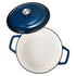 Enameled Cast Iron Dutch Oven, 5.7L Pot with Lid and Dual Handles, Heavy-Duty Durable Cookware Pan, Oven Induction Compatible up to 260 ℃, for Braising, Stews, Roasting, Bread Baking, Blue