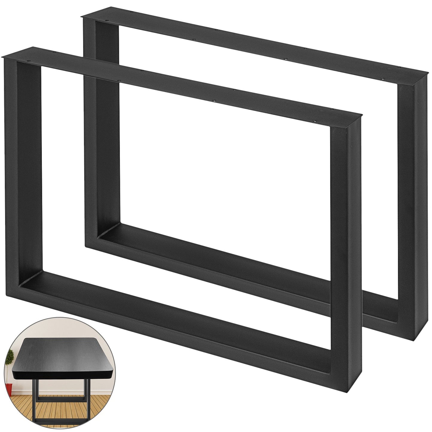 VEVOR Black Metal Table Legs Set of 2 Steel Table Legs 35x28 Inch Dining Table Legs Office Table Legs Computer Desk Legs Steel Bench Legs Country Style Table Legs DIY Furniture Legs