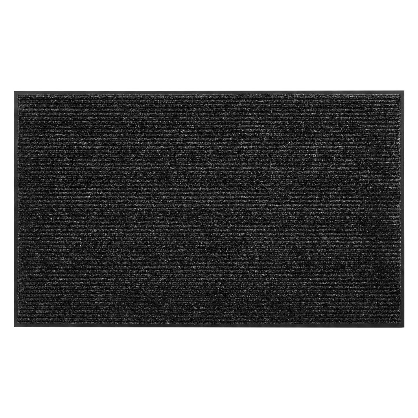 Front Door Mat, 2438 x 1219 mm Commercial Floor Mat for Indoor and Outdoor, Stylish Striped Industrial Carpet with PVC Backing, Heavy Duty Washable Entry Rug for Hallway, Balcony, Garage, Grey