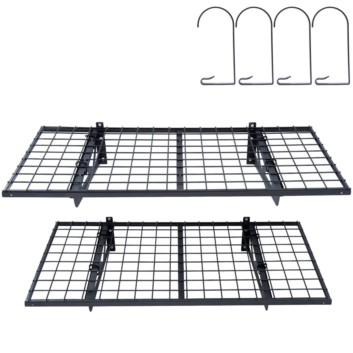 Garage Storage Shelving, 2 Pack, 122 x 61 cm Heavy Duty Garage Shelves Wall Mounted, 502 lbs Load Capacity(Total) Garage Storage Rack Floating Shelves, Suitable for Shop, Shed, Garage Storage