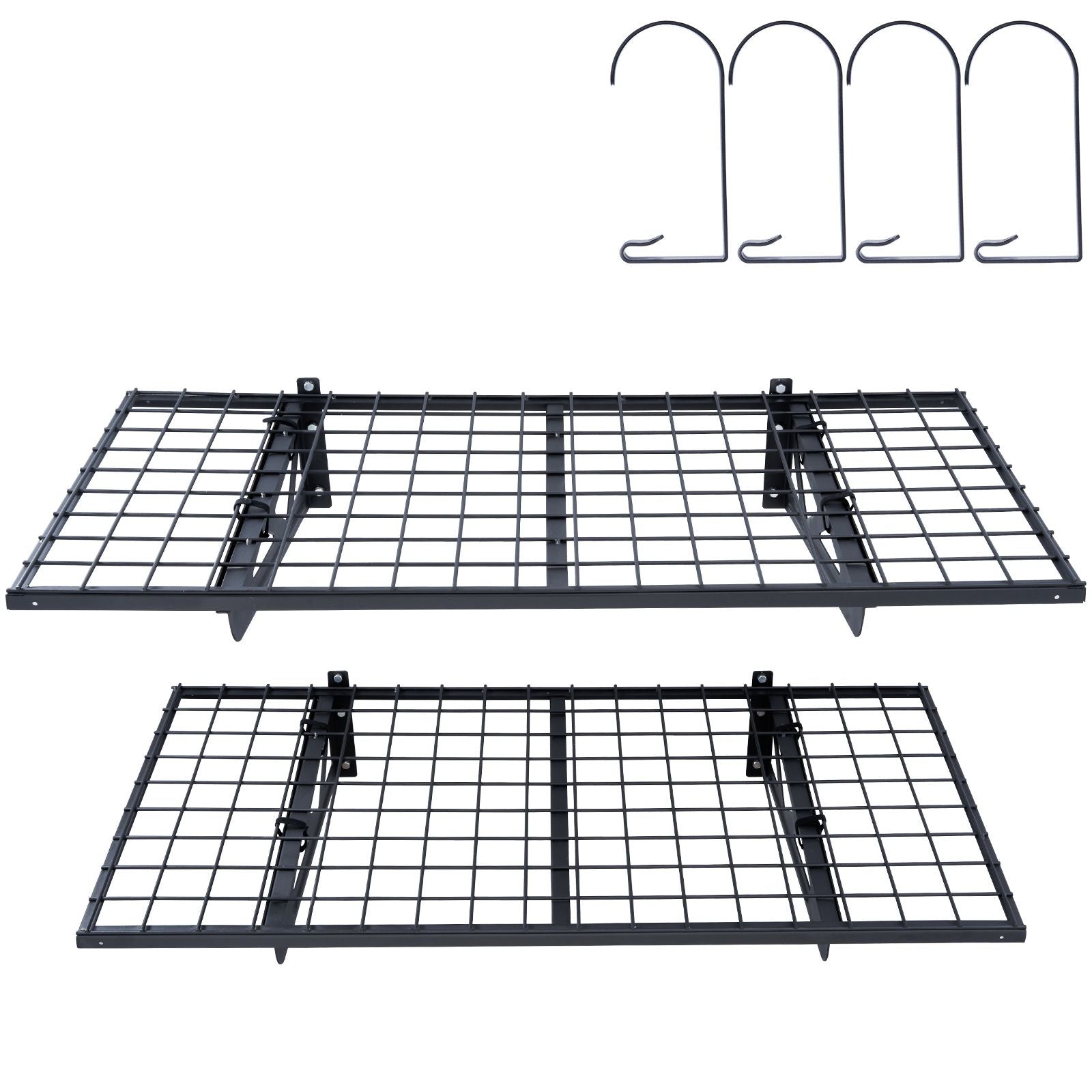 Garage Storage Shelving, 2 Pack, 122 x 61 cm Heavy Duty Garage Shelves Wall Mounted, 502 lbs Load Capacity(Total) Garage Storage Rack Floating Shelves, Suitable for Shop, Shed, Garage Storage