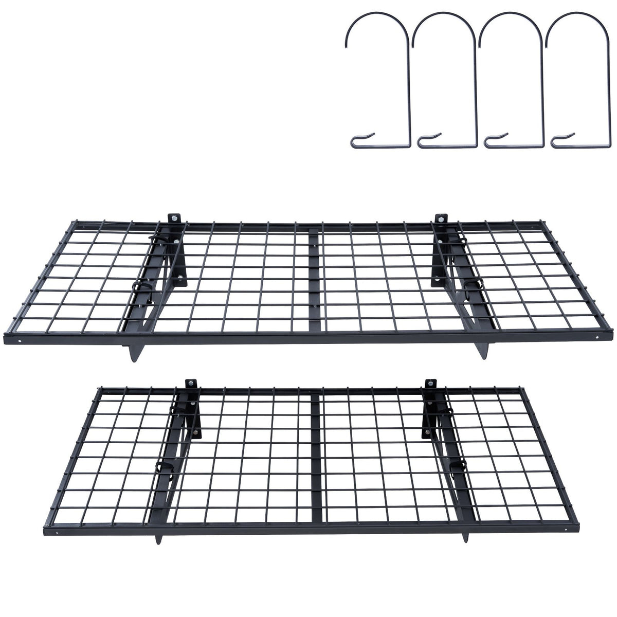 Garage Storage Shelving, 2 Pack, 122 x 61 cm Heavy Duty Garage Shelves Wall Mounted, 502 lbs Load Capacity(Total) Garage Storage Rack Floating Shelves, Suitable for Shop, Shed, Garage Storage
