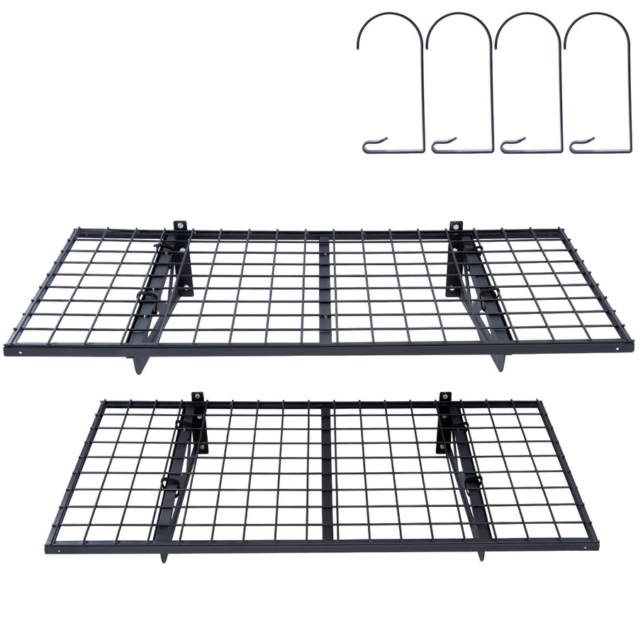Garage Storage Shelving, 2 Pack, 122 x 61 cm Heavy Duty Garage Shelves Wall Mounted, 502 lbs Load Capacity(Total) Garage Storage Rack Floating Shelves, Suitable for Shop, Shed, Garage Storage