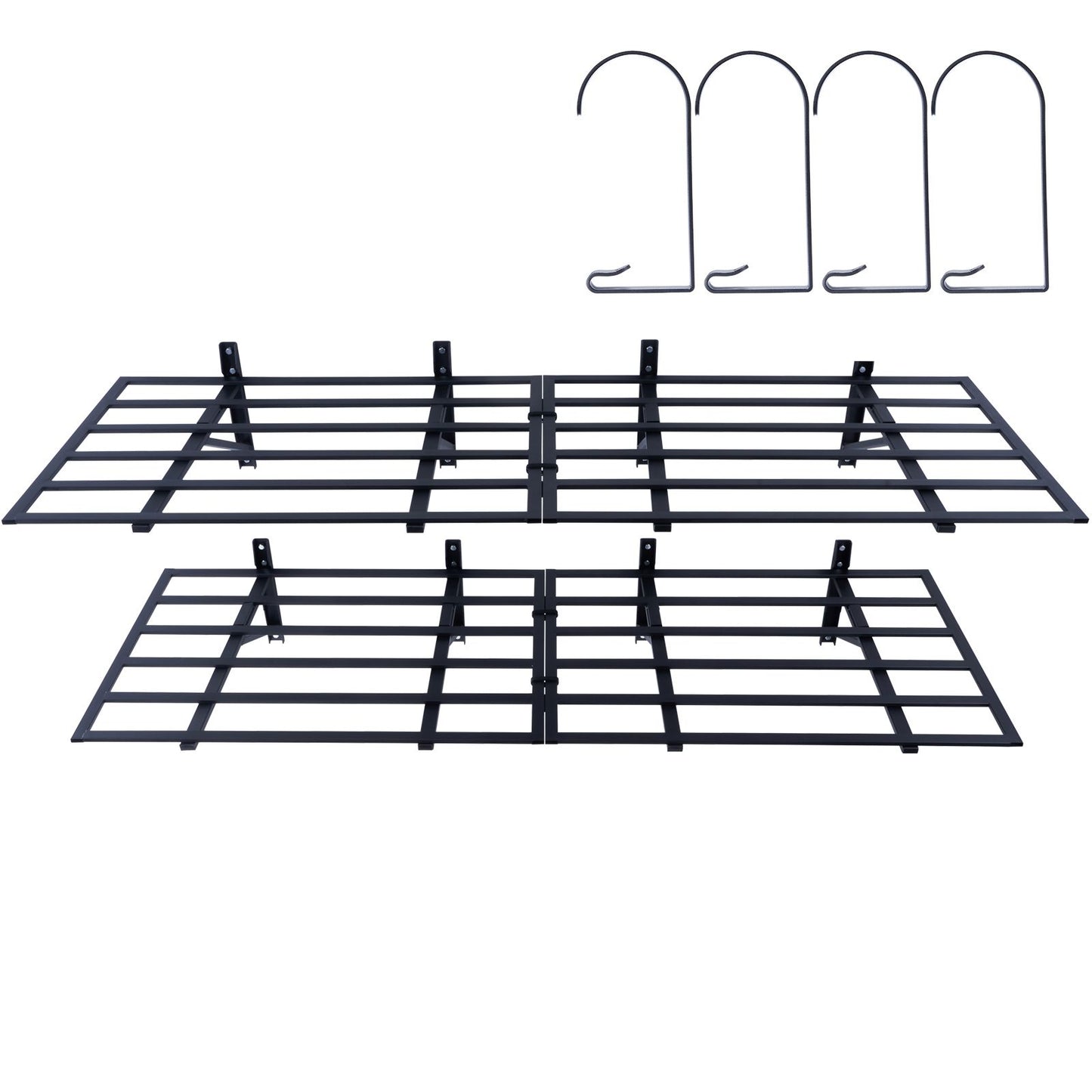 2PCS 72x24in Garage Storage Shelving Wall Mounted Heavy Duty Shelves Rack