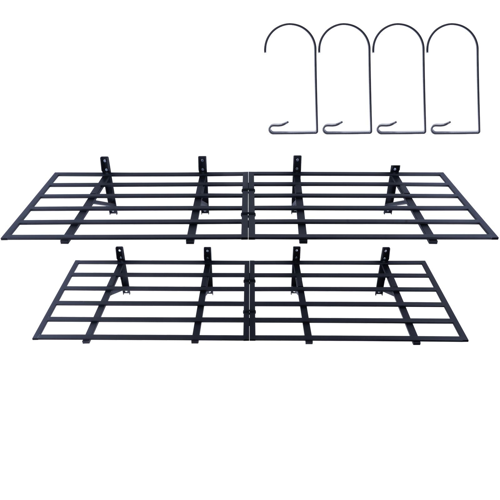 2PCS 72x24in Garage Storage Shelving Wall Mounted Heavy Duty Shelves Rack