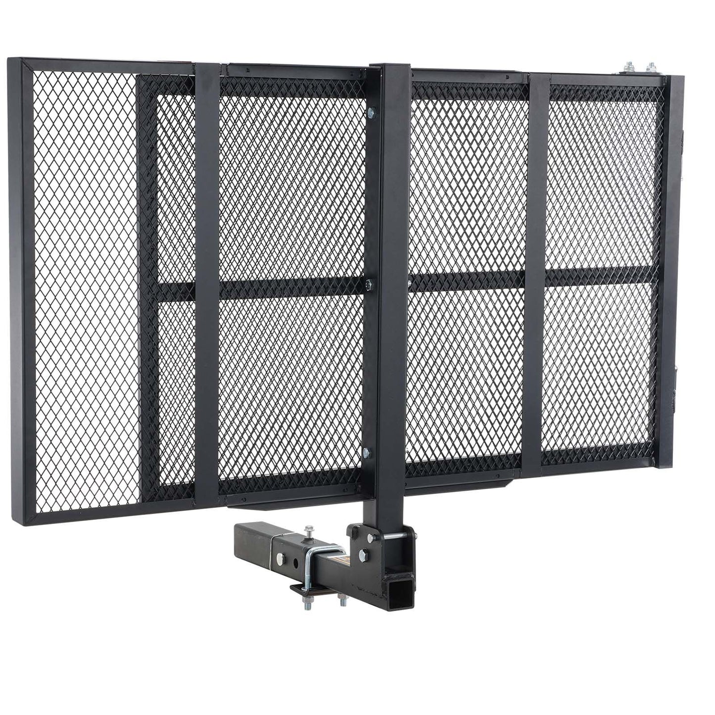Hitch Mount Wheelchair Carrier 45.3" x 25.6", 500LBS Mobility Scooter Carrier with Folding Ramp, Iron Trailer Hitch Rack Basket with Stabilizer, Straps, Fit 2" Hitch Receiver for SUV Van Car