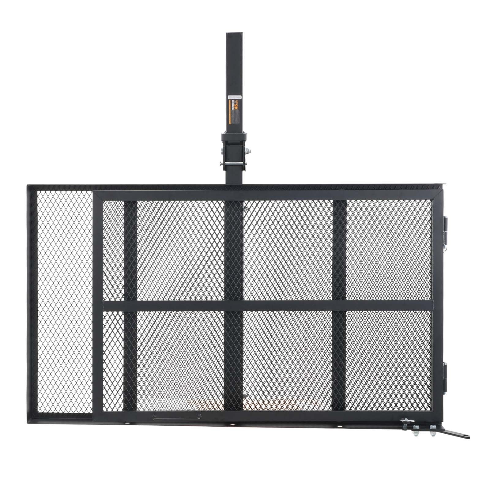 VEVOR Hitch Mount Wheelchair Carrier 45.3" x 25.6", 500LBS Mobility Scooter Carrier with Folding Ramp, Iron Trailer Hitch Rack Basket with Stabilizer, Straps, Fit 2" Hitch Receiver for SUV Van Car