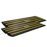 Curb Ramp, 2 Pack, 6.5 cm Rise, Rubber Driveway Ramps, Heavy Duty 15 tons Weight Capacity Threshold Ramp, Curbside Bridge Ramps for Loading Dock Garage Sidewalk, Expandable Full Ramp Set