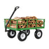 1200 Lbs Steel Garden Cart, Heavy Duty Pullable Garden Wagon Yard Cart, 2 in 1 Outdoor Metal Utility Wagon Yard Trailer with 13" All Terrain Tires, Mesh Removable Sides and 180°Rotating Handle