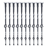 Staircase Metal Balusters, 44'' x 1/2" Galvanized Steel Decorative Banister Spindles, 10 Pack Deck Baluster with Hollow Double Baskets, Spiral Stair Railing with Shoes & Screws