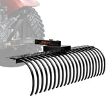 Tow Behind Landscape Rake, 1.5m Tow Dethatcher with 21 Steel Coil Tines, Lawn Dethatcher Rake Attaches to 1.2m or 15m Toolbars and 3-point Suspension Systems, for Leaves, Pine Needles, and Grass