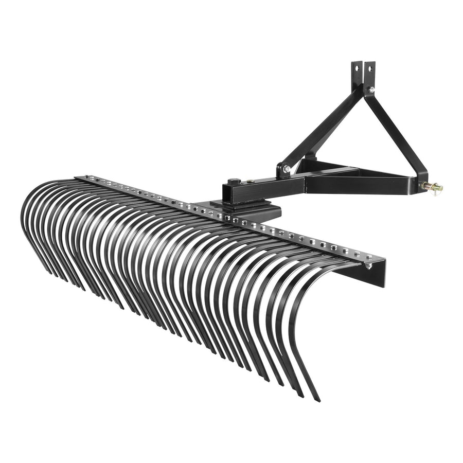 Tow Behind Dethatcher, 1.8m Tow Dethatcher with 36 Steel Tines, 3-Point Lawn Dethatcher Rake with Attachments for Tractor, Landscape Rake for Garden, Farm, Grass