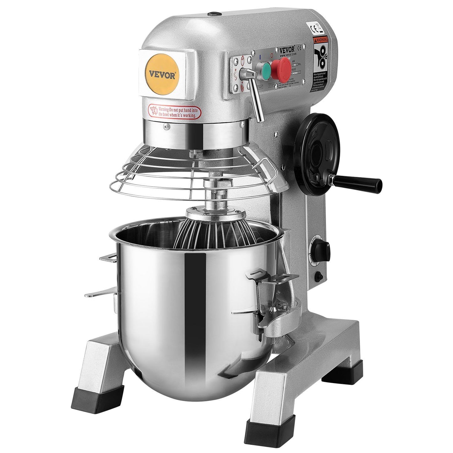 Commercial Food Mixer, 18.7L Commercial Stand Mixer with 3 Adjustable Speeds, 1100W Dough Mixer with Stainless Steel Bowl and 3 Mixing Attachments, Ideal for Restaurant, Bakery, Pastry shop, Caf