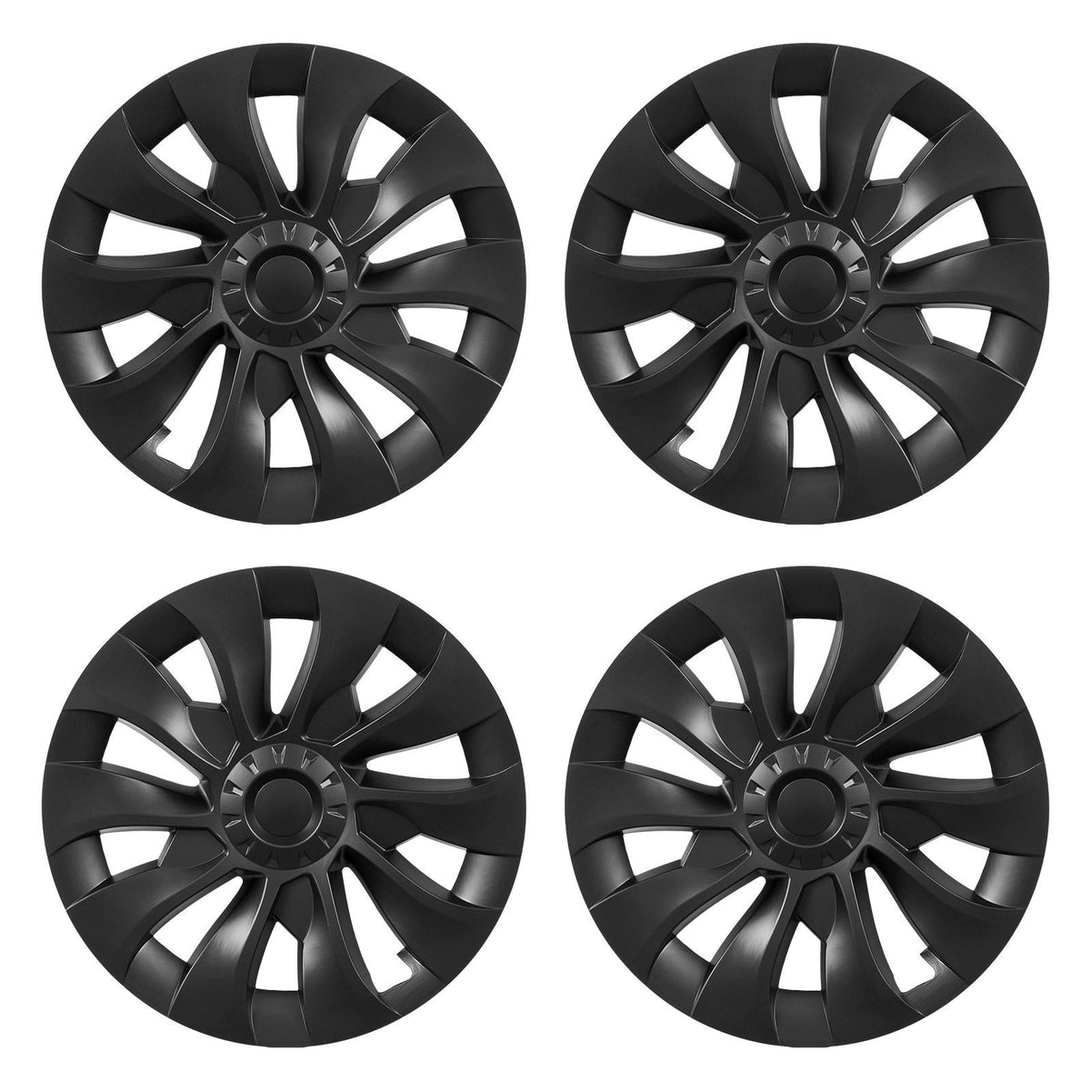 Hubcaps Wheel Covers for 2017-2023 Tesla Model 3, 18 Inch Set of 4 Wheel Rim Cover Hubcaps OEM Style Replacement, R18 Size Snap On Car Hub Caps, Premium 10-Spoke ABS Tire Rim Caps, Matte Black
