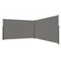 Retractable Side Awning, 160X600cm Aluminum Outdoor Privacy Screen, 280g Polyester Water-proof Retractable Patio Screen, UV 30+ Room Divider Wind Screen for Patio, Backyard, Balcony, Gray