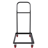 Folding Chair Dolly, Iron Commercial Cart with 12 Chairs Capacity, Folding Chairs Rack Trolley with 4 Casters, Storage Transport Dolly for Flat Stacking Plastic Resin and Wood Chairs, Black