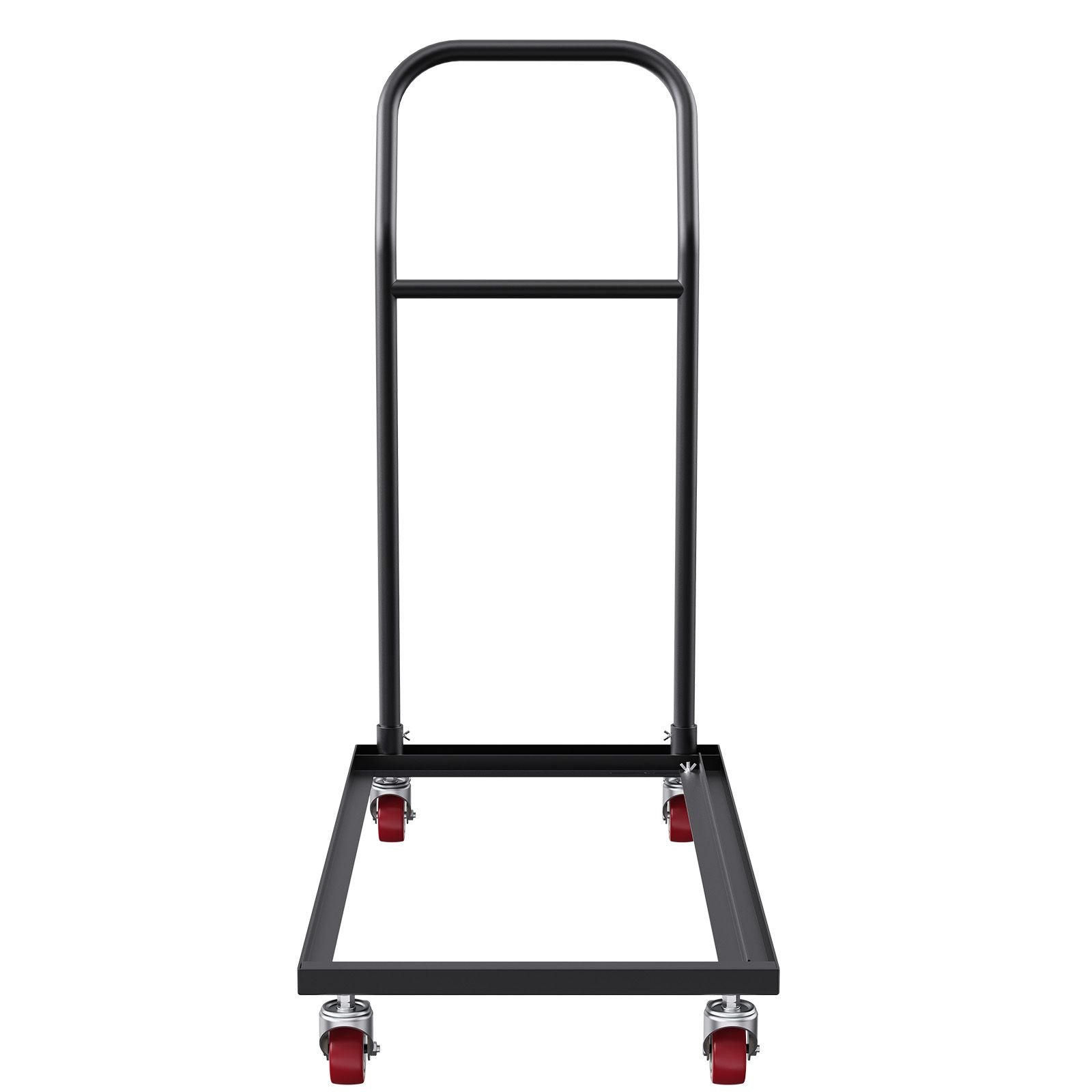 Folding Chair Dolly, Iron Commercial Cart with 12 Chairs Capacity, Folding Chairs Rack Trolley with 4 Casters, Storage Transport Dolly for Flat Stacking Plastic Resin and Wood Chairs, Black