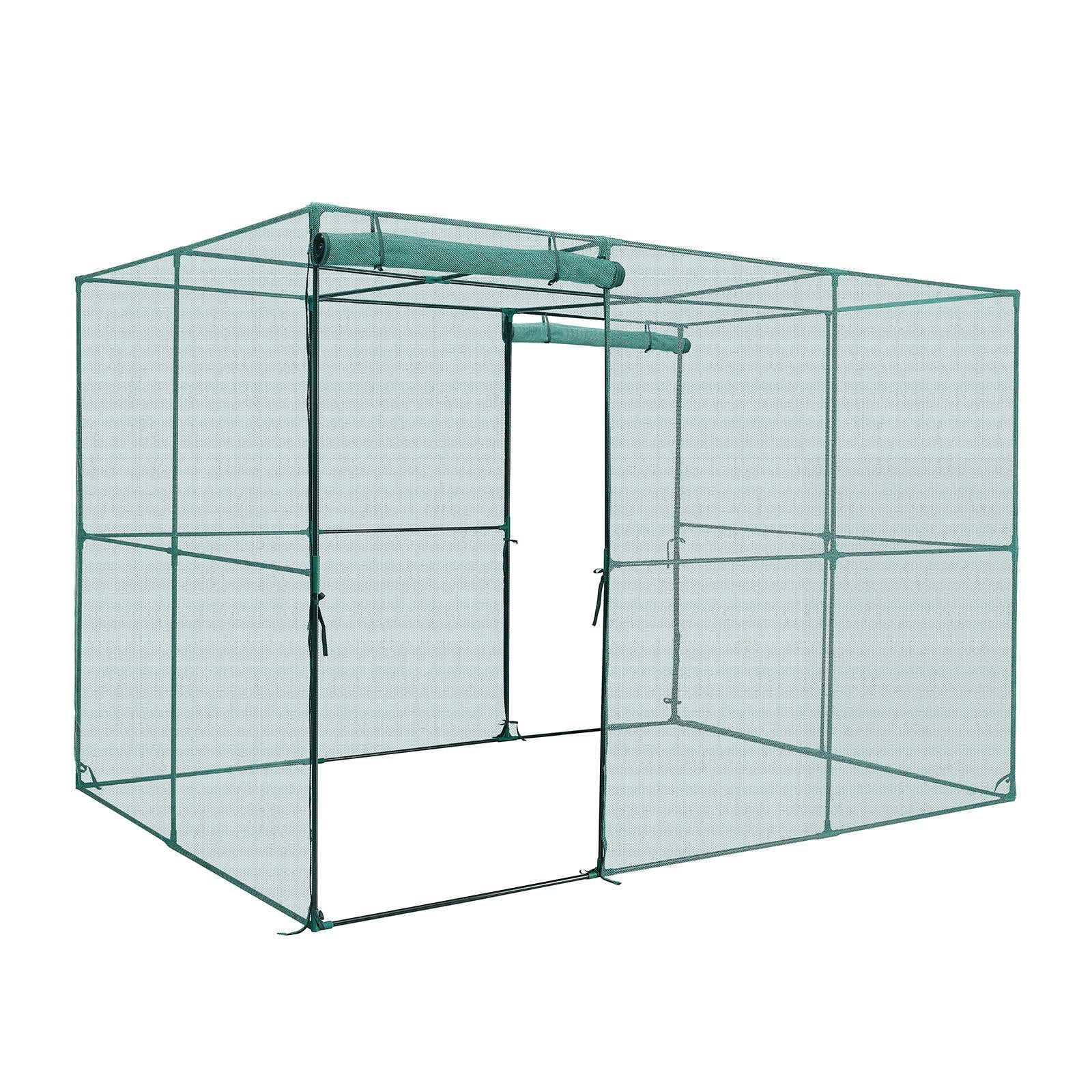 Crop Cage, 2.9 x 1.94 x 1.94 m Plant Protection Tent with Zippered Door, Wind-Resistant Tall Crop Cage, Easy to Install, Outdoor Raised Bed Cover, Tomato Plant Netting for Garden Patio Lawn
