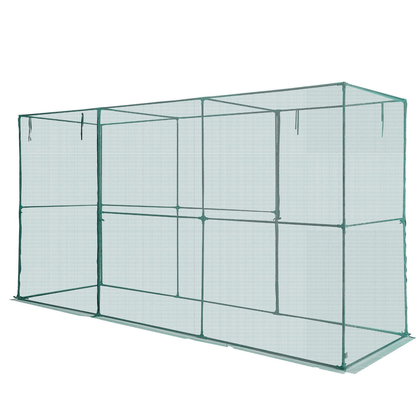 Crop Cage, 3.56 x 1.2 x 1.94 m Plant Protection Tent with Zippered Door, Wind-Resistant Tall Crop Cage, Easy to Install, Outdoor Raised Bed Cover, Tomato Plant Netting for Garden Patio Lawn