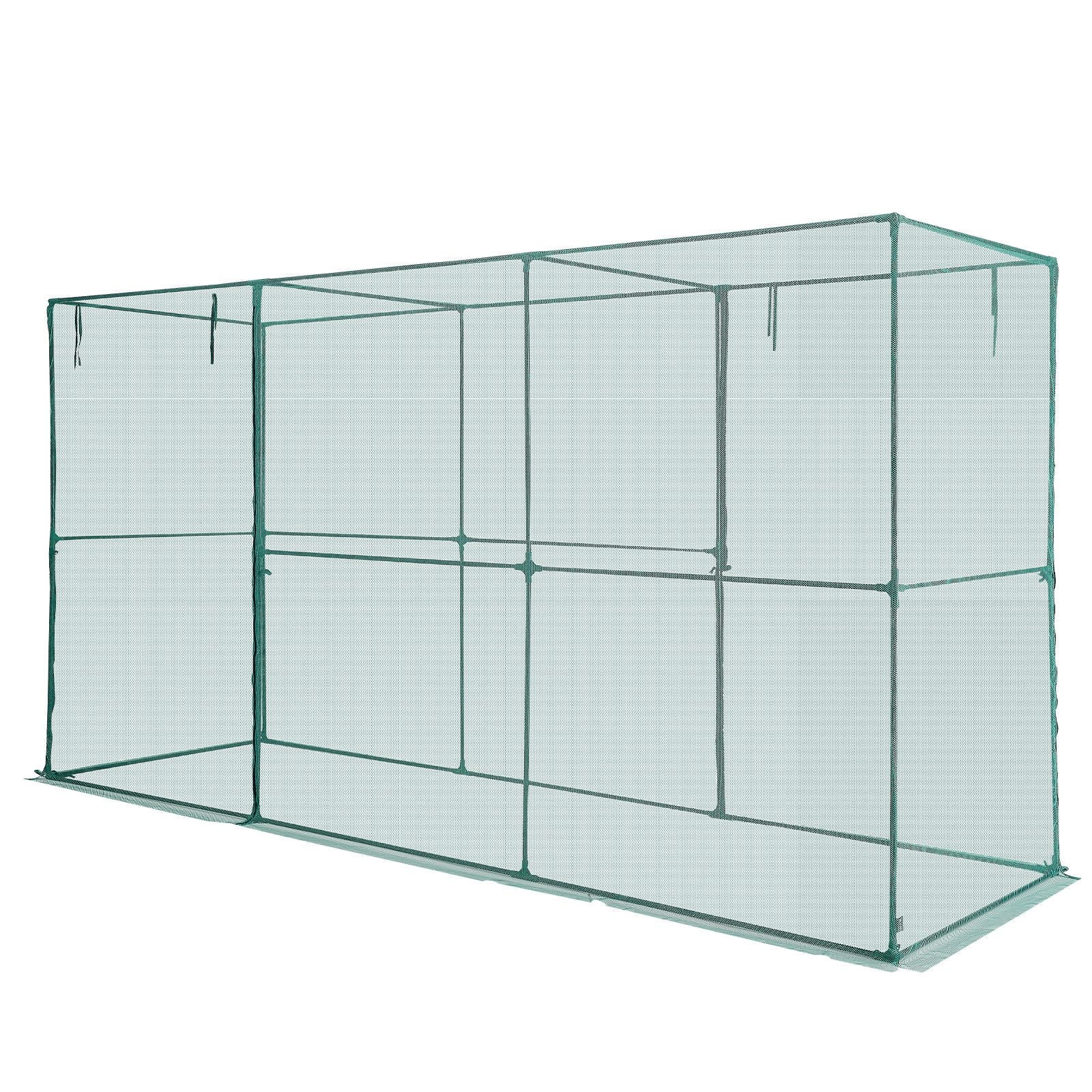 Crop Cage, 3.56 x 1.2 x 1.94 m Plant Protection Tent with Zippered Door, Wind-Resistant Tall Crop Cage, Easy to Install, Outdoor Raised Bed Cover, Tomato Plant Netting for Garden Patio Lawn