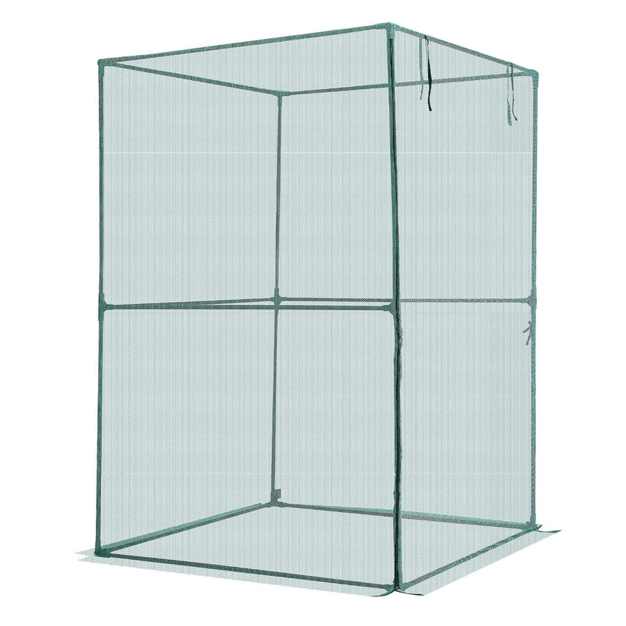 Crop Cage, 1.2 x 1.2 x 1.8 m Plant Protection Tent with Zippered Door, Wind-Resistant Tall Crop Cage, Easy to Install, Outdoor Raised Bed Cover, Tomato Plant Netting for Garden Patio Lawn