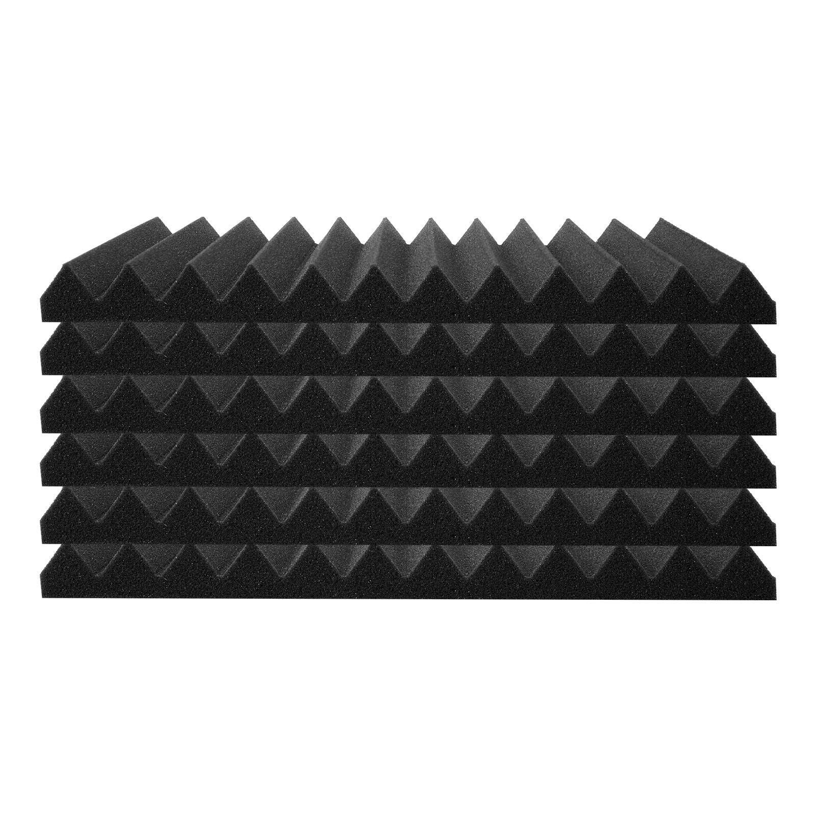 Acoustic Foam Panels 48 Pack 12 x 12 x 1 in Adhesive for Wall Ceiling