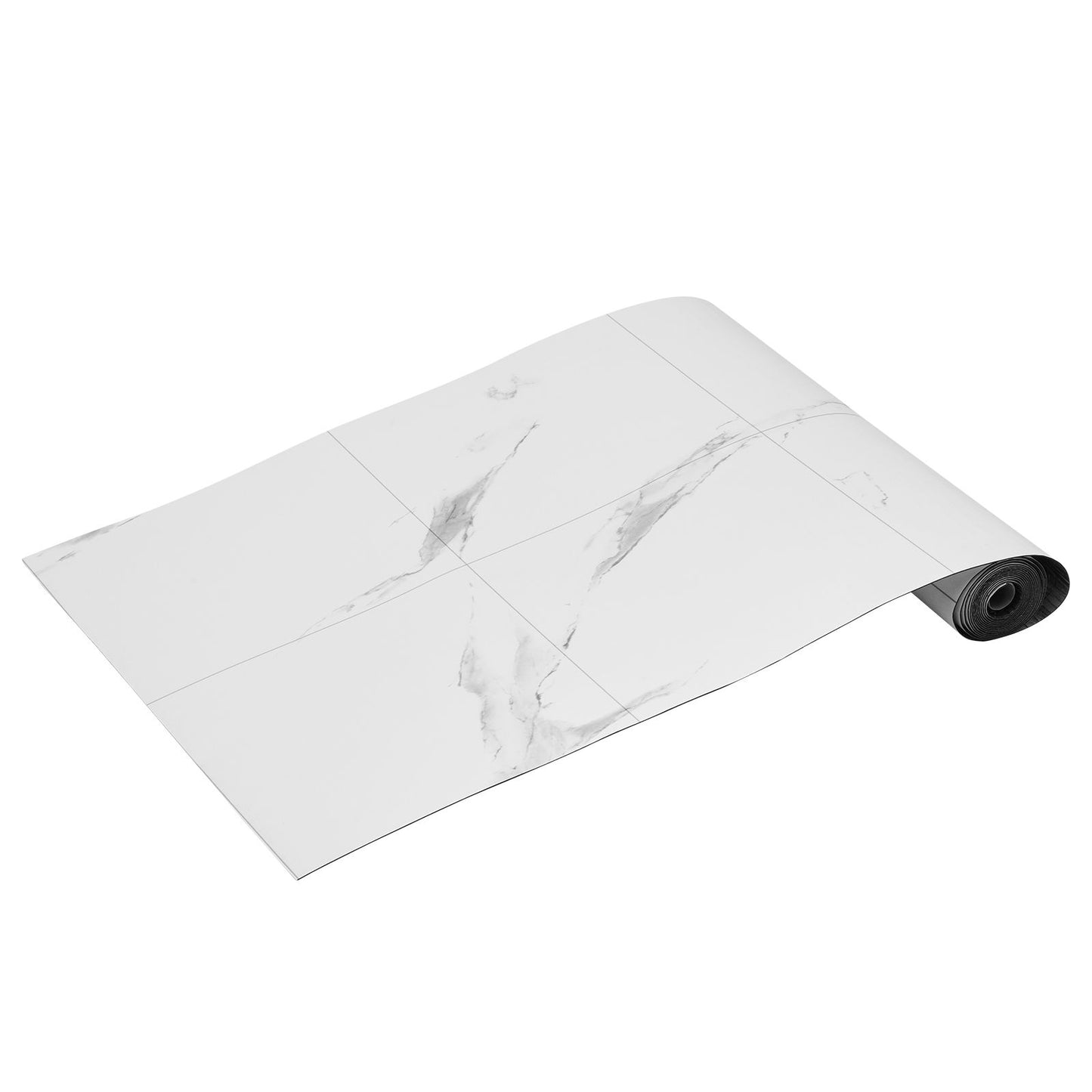 Self Adhesive Vinyl Floor Tiles 390 x 23.6 inch, 1.5mm Thick Peel & Stick, White Marble Texture DIY Flooring for Kitchen, Dining Room, Bedrooms & Bathrooms, Easy for Home Decor